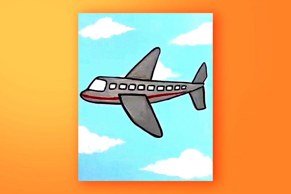 Acrylic painting tutorial of an airplane