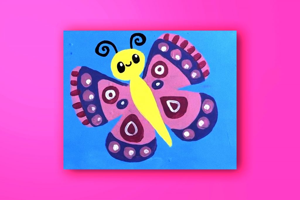Acrylic painting tutorial of a butterfly