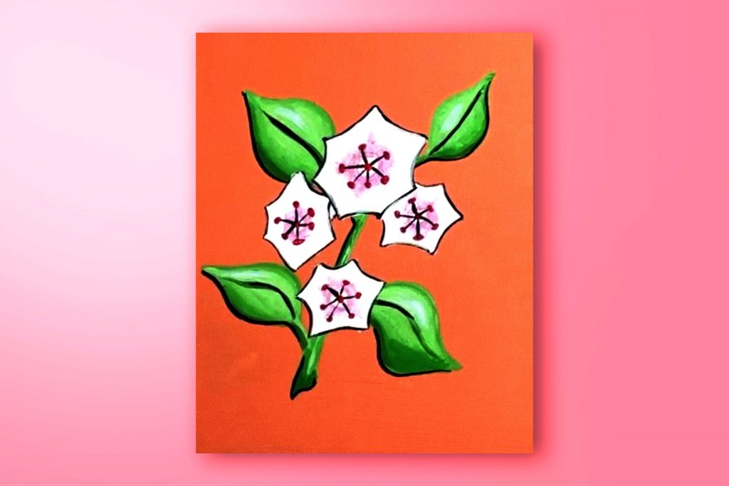 Acrylic painting tutorial of Connecticut's state flower, the Mountain Laurel