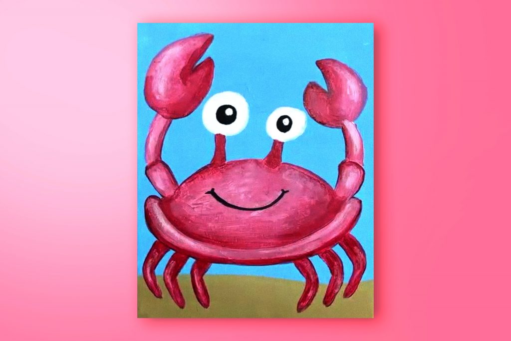 Acrylic painting tutorial of a crab
