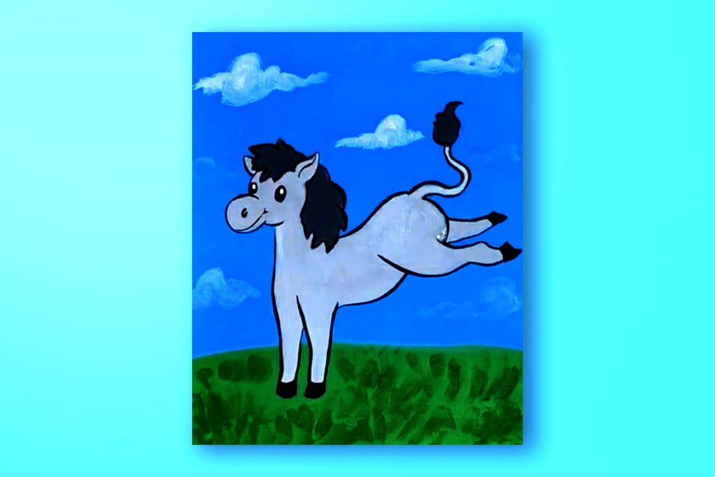 Acrylic painting tutorial of a donkey