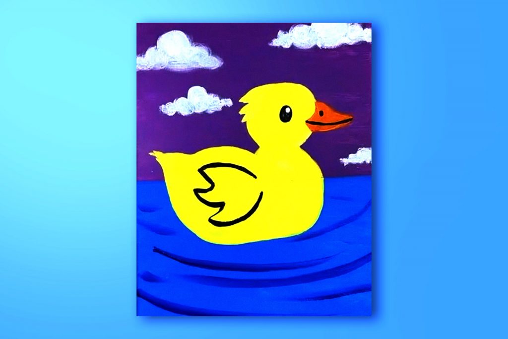 Acrylic painting tutorial of a duck.