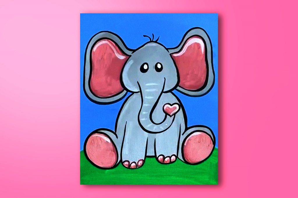 Acrylic painting tutorial of an elephant