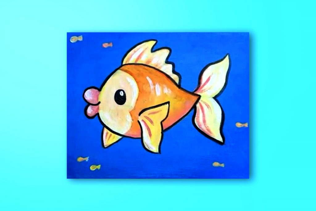 Acrylic painting tutorial of a fish