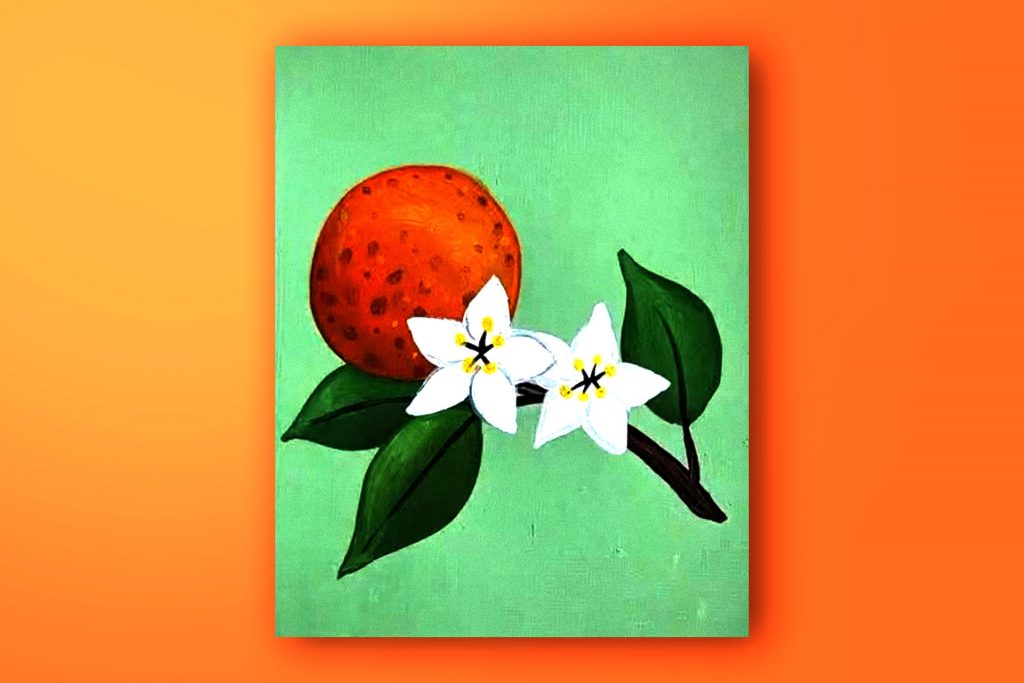 Acrylic painting tutorial of Florida's State Flower, the Orange Blossom