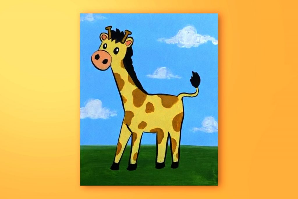 Acrylic painting tutorial of a giraffe
