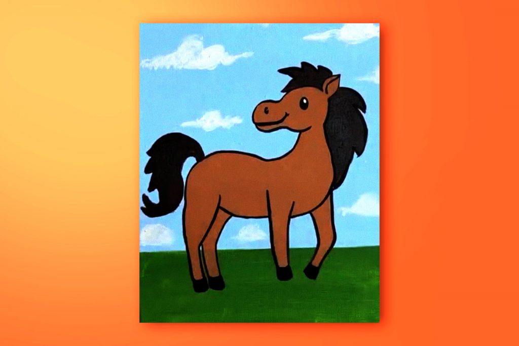 Acrylic painting tutorial of a horse