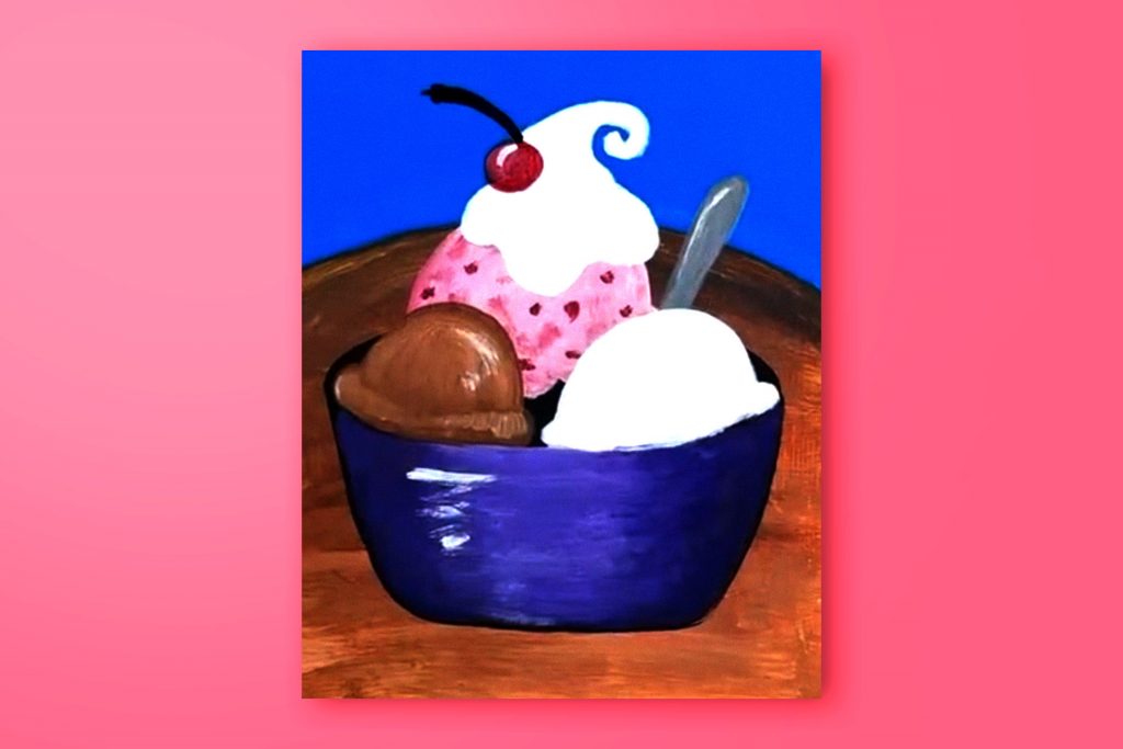 Acrylic painting tutorial of an ice cream