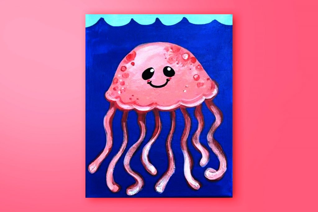 Acrylic painting tutorial of a jellyfish
