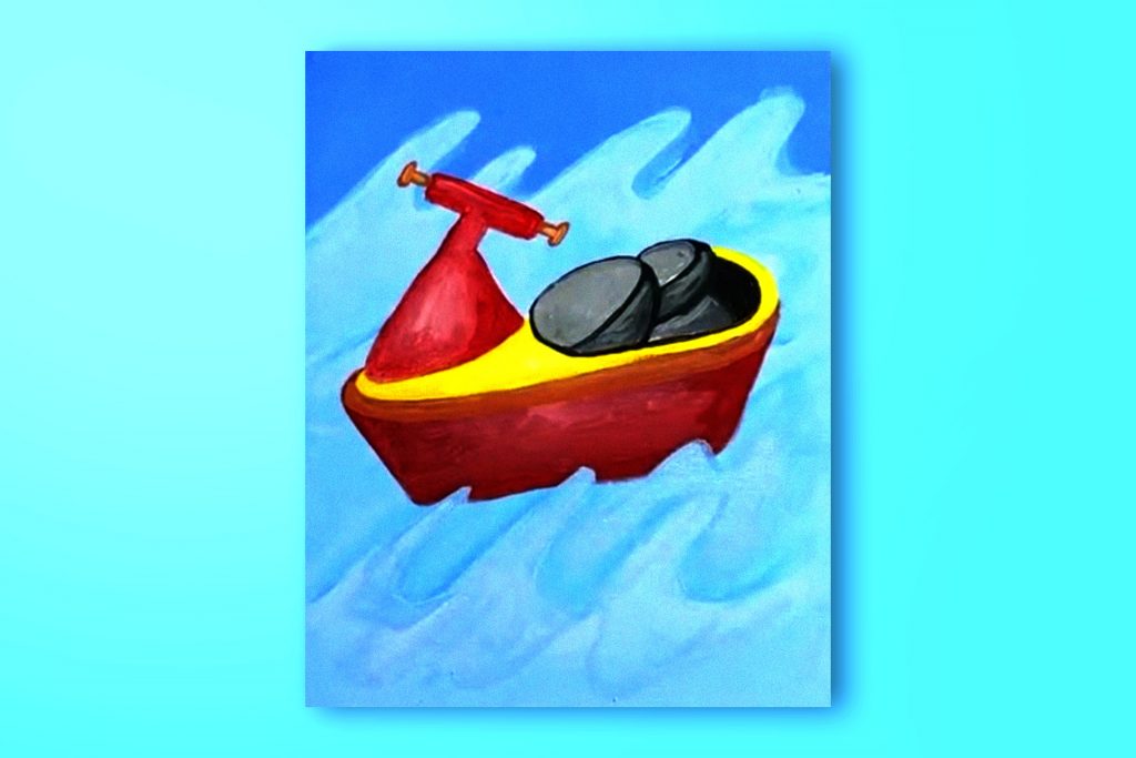 Acrylic painting tutorial of a jet ski