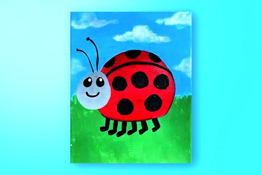 Acrylic painting tutorial of a Lady Bug