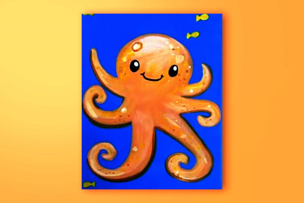 Acrylic painting tutorial of an octopus