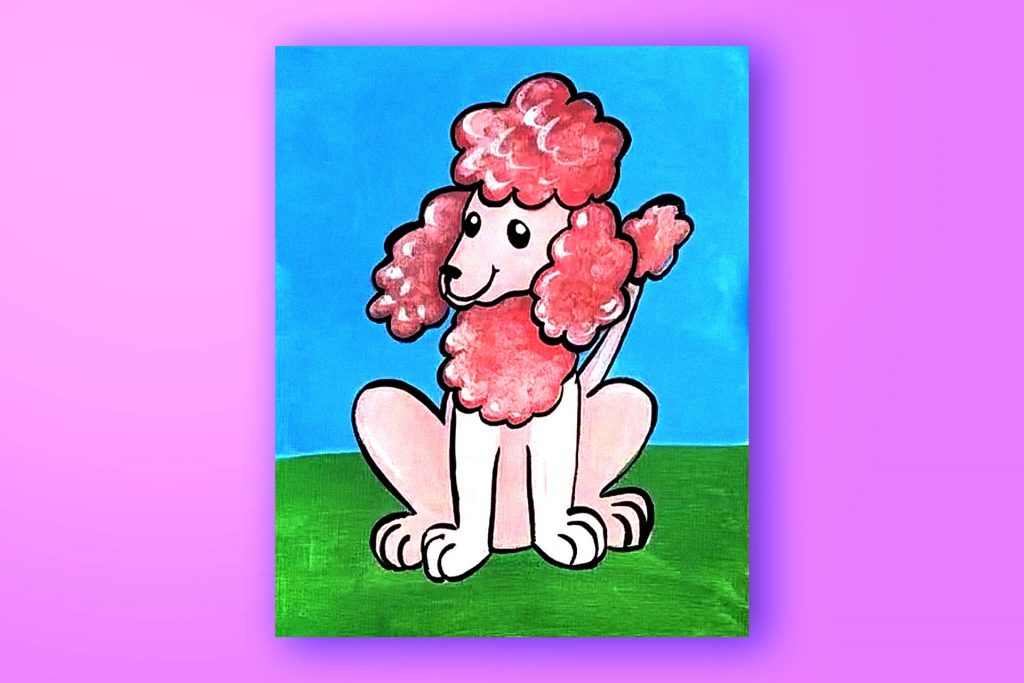 Acrylic painting tutorial of a poodle.