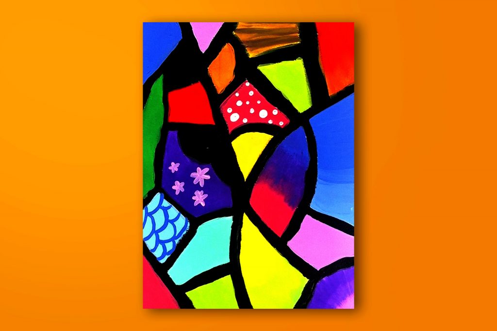 Step-by-step acrylic abstract painting tutorial