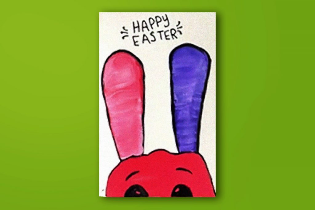 Step-by-step acrylic painting tutorial of the Easter Bunny