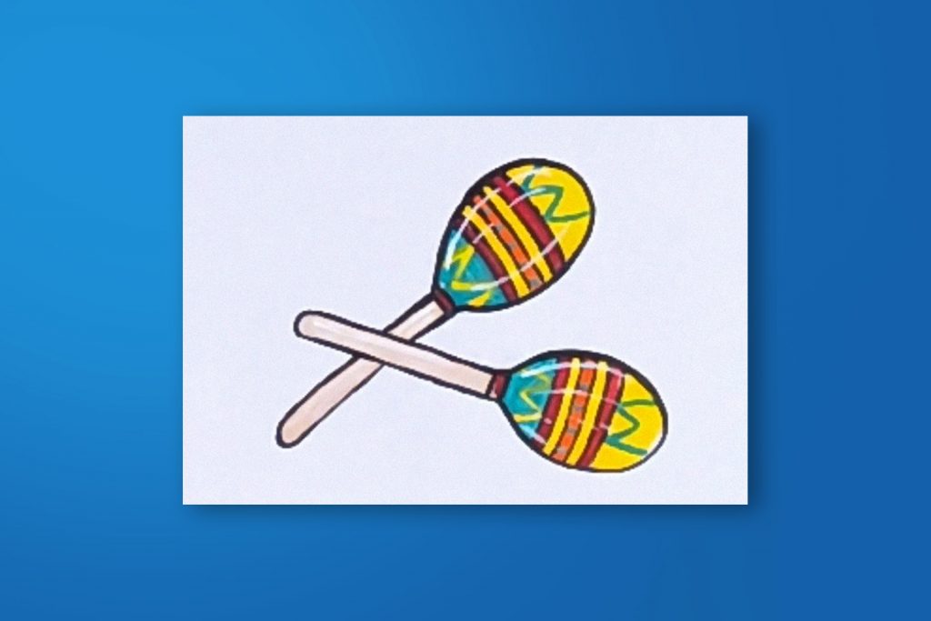 Step-by-step acrylic painting tutorial of maracas