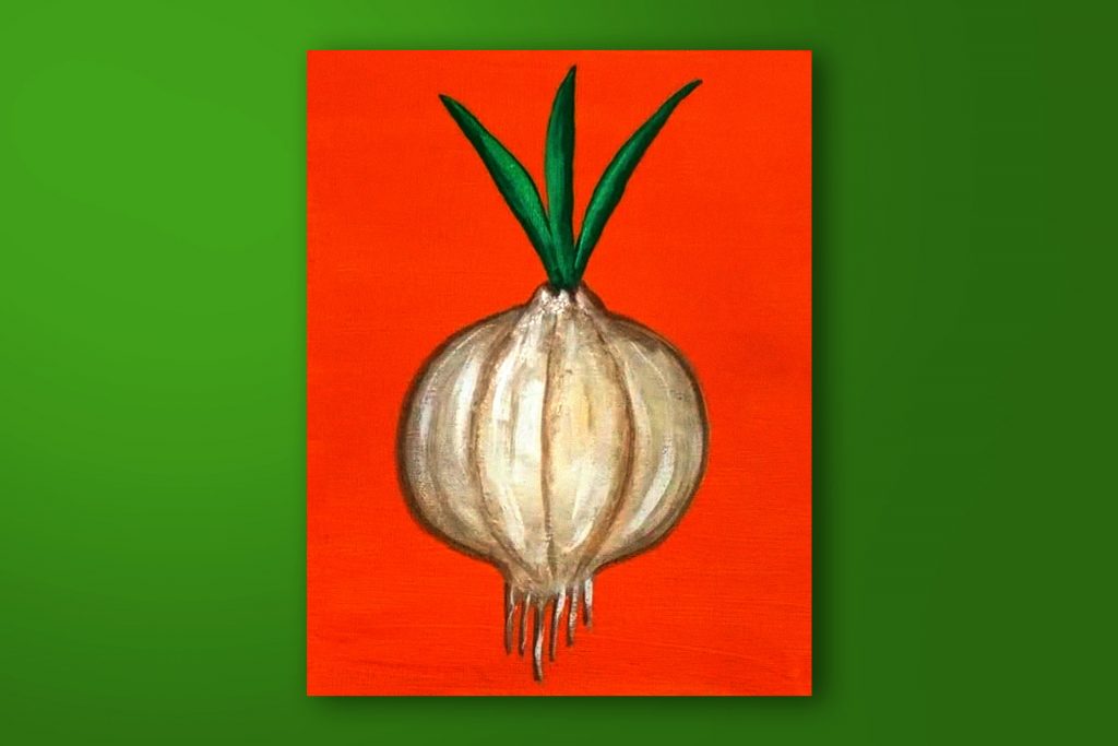 Step-by-step acrylic painting tutorial of food