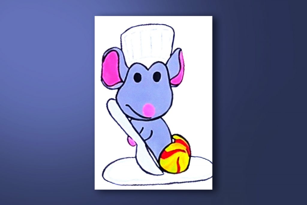 Step-by-step acrylic painting tutorial of Remy from Ratatouille