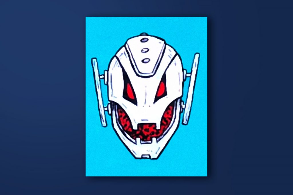 Step-by-step acrylic painting tutorial of Ultron from Marvel Comics